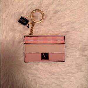 Victoria's Secret Pink and Cream Keychain Card Holder